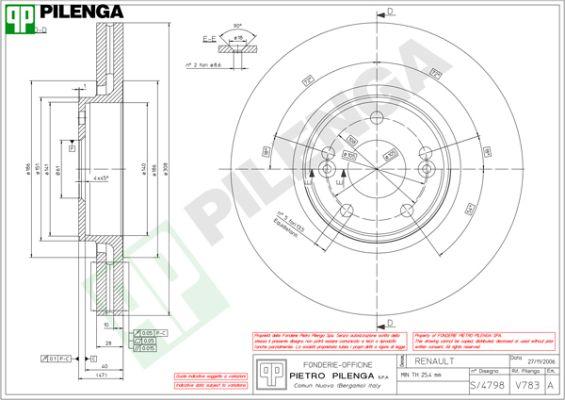 Pilenga V783 - Тормозной диск autospares.lv