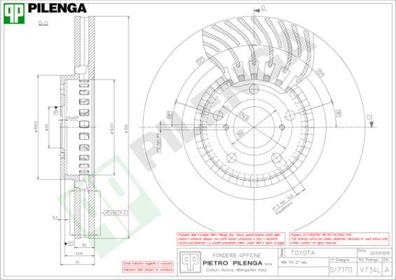 Pilenga V734L - Тормозной диск autospares.lv