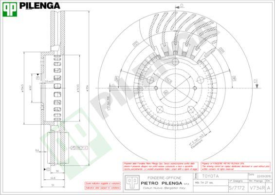 Pilenga V734R - Тормозной диск autospares.lv