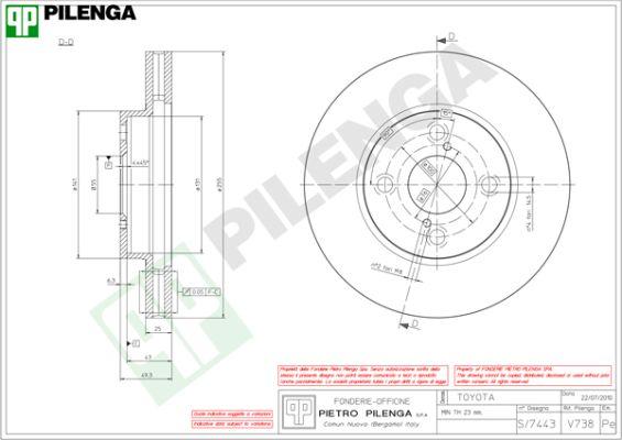 Pilenga V738 - Тормозной диск autospares.lv