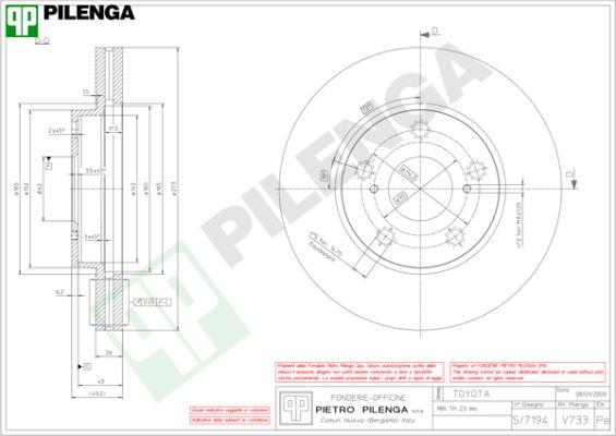 Pilenga V733 - Тормозной диск autospares.lv