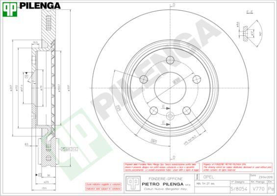 Pilenga V770 - Тормозной диск autospares.lv