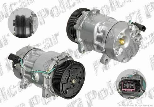 Polcar 9550KS-3 - Компрессор кондиционера autospares.lv