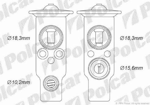 Polcar 9566KZ-1 - Расширительный клапан, кондиционер autospares.lv