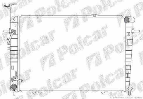 Polcar 404708-1 - Радиатор, охлаждение двигателя autospares.lv