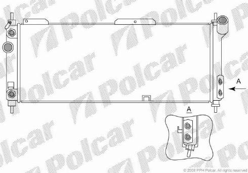 Polcar 5555086X - Радиатор, охлаждение двигателя autospares.lv