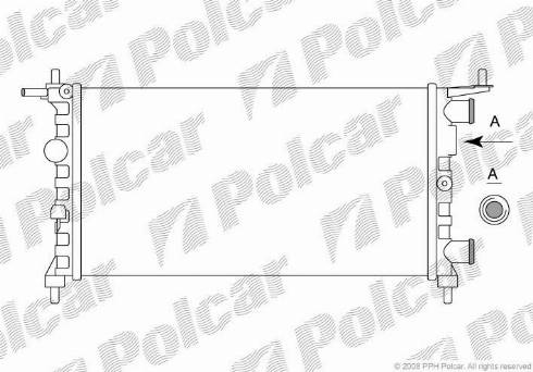 Polcar 5555082X - Радиатор, охлаждение двигателя autospares.lv