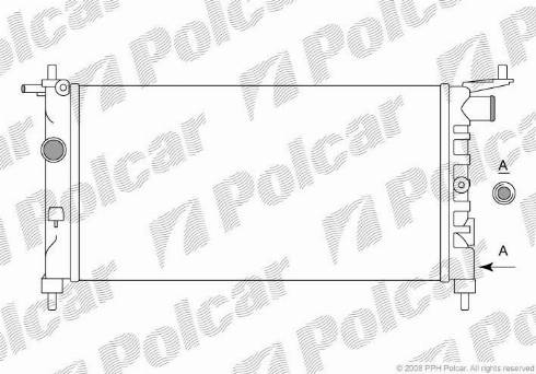 Polcar 555508A1 - Радиатор, охлаждение двигателя autospares.lv