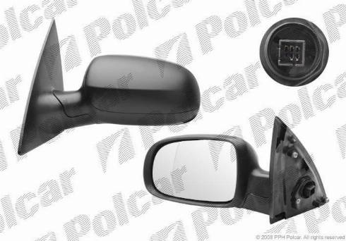 Polcar 5556515M - Наружное зеркало autospares.lv