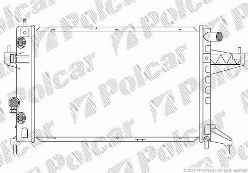 Polcar 5556085X - Радиатор, охлаждение двигателя autospares.lv