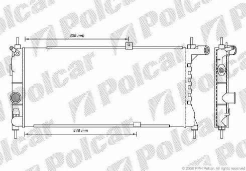 Polcar 550508-4 - Радиатор, охлаждение двигателя autospares.lv