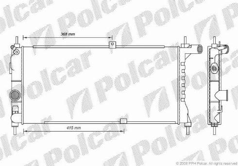 Polcar 550508-3 - Радиатор, охлаждение двигателя autospares.lv