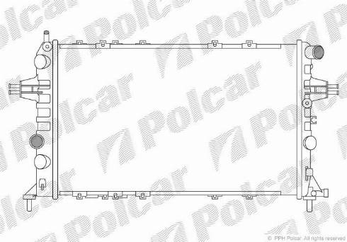 Polcar 550808A4 - Радиатор, охлаждение двигателя autospares.lv