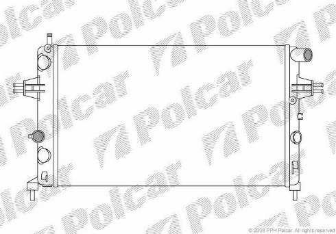 Polcar 550808A6 - Радиатор, охлаждение двигателя autospares.lv