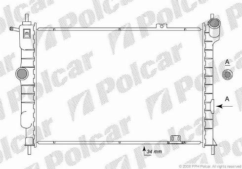 Polcar 550708-3 - Радиатор, охлаждение двигателя autospares.lv