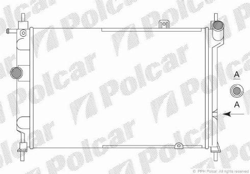 Polcar 550708A2 - Радиатор, охлаждение двигателя autospares.lv