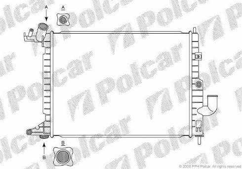 Polcar 5516088X - Радиатор, охлаждение двигателя autospares.lv