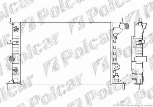 Polcar 5516082X - Радиатор, охлаждение двигателя autospares.lv