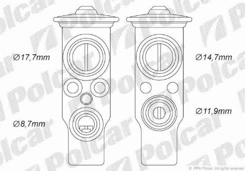 Polcar 5516KZ-2 - Расширительный клапан, кондиционер autospares.lv