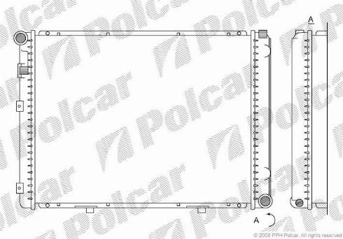 Polcar 500008-1 - Радиатор, охлаждение двигателя autospares.lv