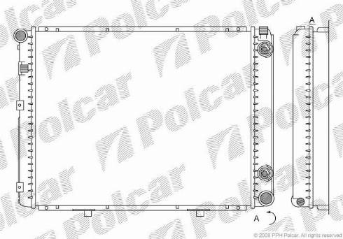 Polcar 500108-9 - Радиатор, охлаждение двигателя autospares.lv