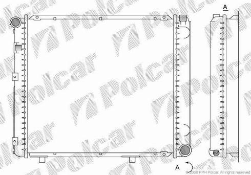 Polcar 500108-7 - Радиатор, охлаждение двигателя autospares.lv