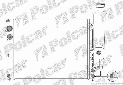 Polcar 574508-1 - Радиатор, охлаждение двигателя autospares.lv