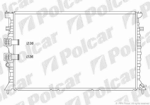 Polcar 5746087X - Радиатор, охлаждение двигателя autospares.lv