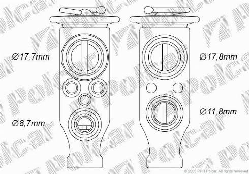 Polcar 5710KZ-1 - Расширительный клапан, кондиционер autospares.lv