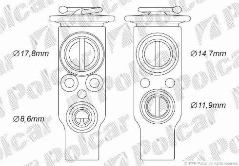 Polcar 5723KZ-1 - Расширительный клапан, кондиционер autospares.lv