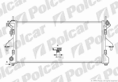 Polcar 577008-1 - Радиатор, охлаждение двигателя autospares.lv