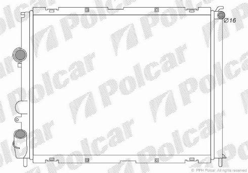 Polcar 6060085X - Радиатор, охлаждение двигателя autospares.lv