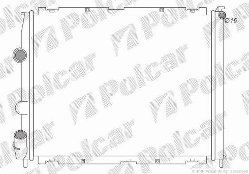 Polcar 606008-5 - Радиатор, охлаждение двигателя autospares.lv