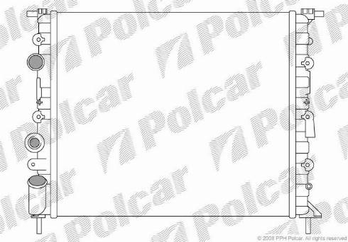 Polcar 600708-1 - Радиатор, охлаждение двигателя autospares.lv