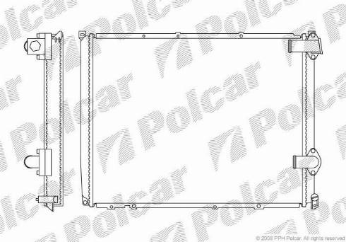 Polcar 603308-2 - Радиатор, охлаждение двигателя autospares.lv