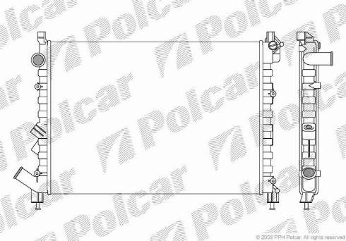 Polcar 603208A1 - Радиатор, охлаждение двигателя autospares.lv