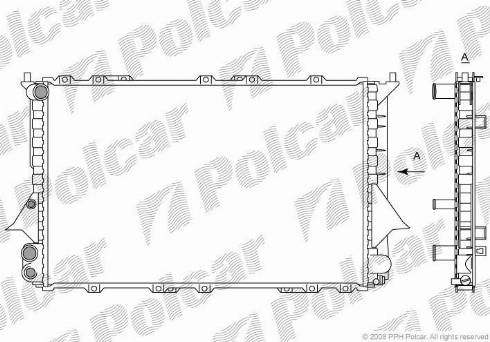 Polcar 1316081X - Радиатор, охлаждение двигателя autospares.lv