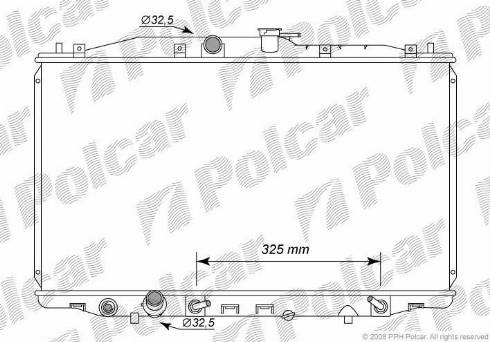 Polcar 3833082K - Радиатор, охлаждение двигателя autospares.lv