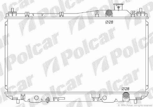 Polcar 3825081K - Радиатор, охлаждение двигателя autospares.lv