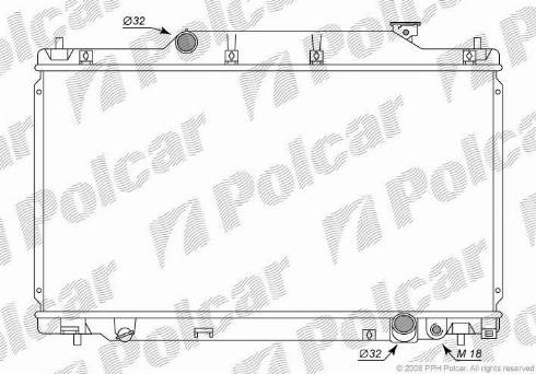 Polcar 3825083K - Радиатор, охлаждение двигателя autospares.lv