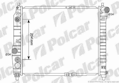 Polcar 250008-1 - Радиатор, охлаждение двигателя autospares.lv