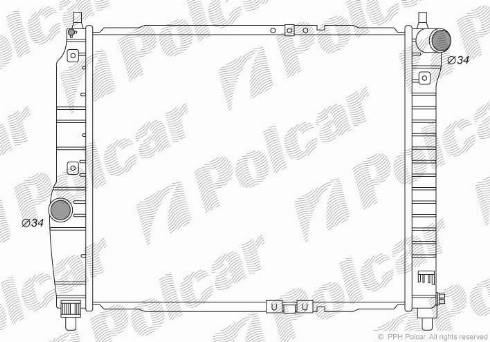 Polcar 250008 - Радиатор, охлаждение двигателя autospares.lv