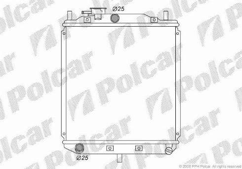 Polcar 2605081K - Радиатор, охлаждение двигателя autospares.lv