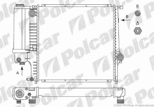 Polcar 2007082X - Радиатор, охлаждение двигателя autospares.lv