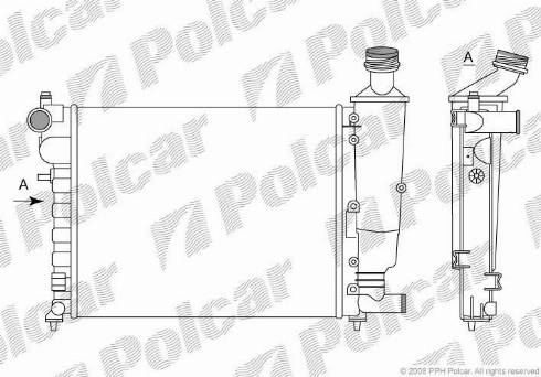 Polcar 2306085X - Радиатор, охлаждение двигателя autospares.lv