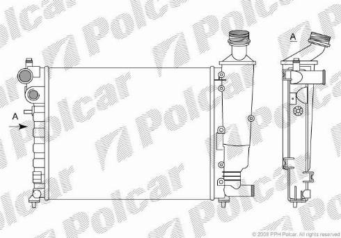 Polcar 2306081X - Радиатор, охлаждение двигателя autospares.lv