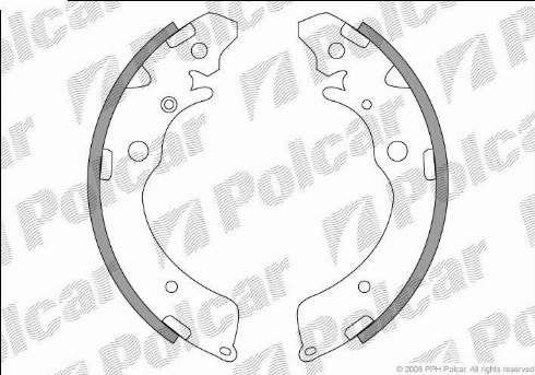 Polcar LS1641 - Комплект тормозных колодок, барабанные autospares.lv