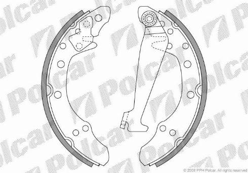 Polcar LS1625 - Комплект тормозных колодок, барабанные autospares.lv