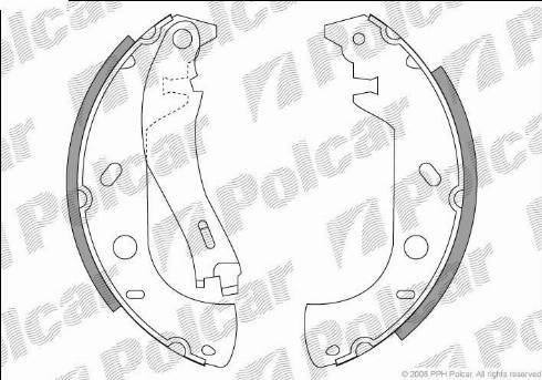 Polcar LS1847 - Комплект тормозных колодок, барабанные autospares.lv