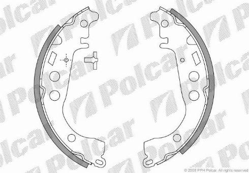 Polcar LS1854 - Комплект тормозных колодок, барабанные autospares.lv